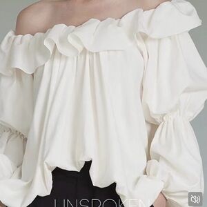 Elegant Off-Shoulder White Blouse